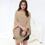Custom Fabric and Pattern Winter Traditional Ethnic Pleated Knitted Women Ladies Pocket Poncho Coat Online Clothes Supplier